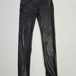 SPANX Black Faux Leather-Look Leggings